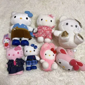 헬로키티 봉제 인형 헤이세이 레트로 엔젤 토끼 인형옷 산리오