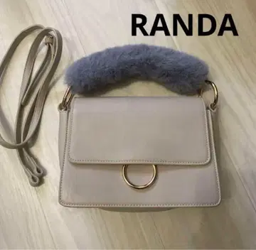 RANDA 베이지 퍼 핸들 백