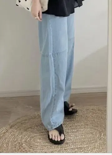 시마무라 choco 데님 배럴 팬츠 색스 M 사이즈