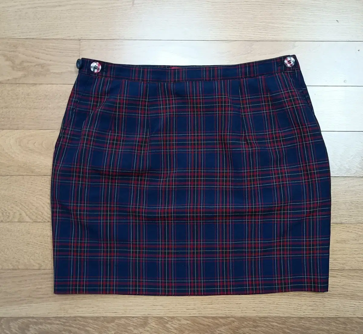 Pretty girl's summer school uniform, mini check skirt (71)