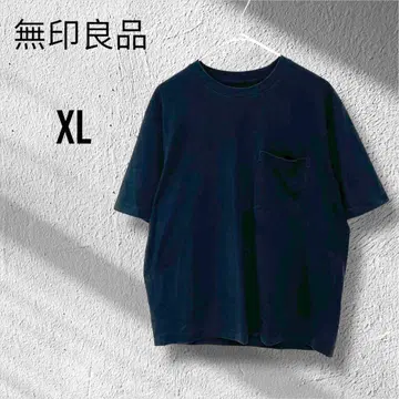 무인양품 티셔츠 포켓 반팔 상의 블랙 XL