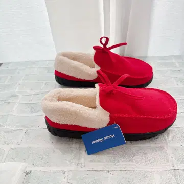 소 레드 내부 플리스 슬립온 23.5cm 빨간색 보아 따뜻한