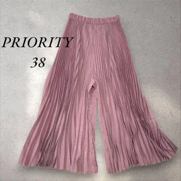 PRIORITY 플리츠 팬츠 38 핑크  PRIORITY