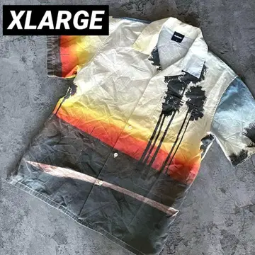 XLARGE 엑스라지 알로하 셔츠 선셋 팜 트리 올 패턴