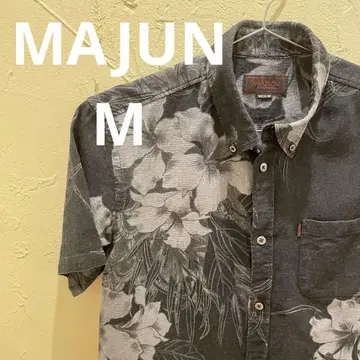 MAJUN 마준 카리유시 의류 꽃무늬 반팔 알로하 셔츠 MEDIUM