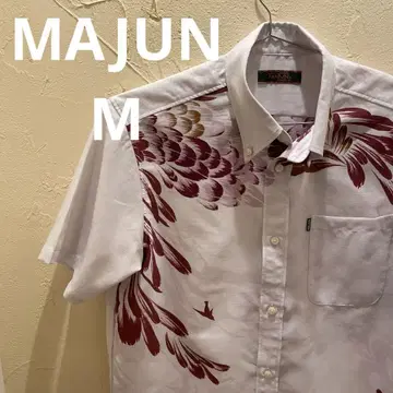MAJUN 마준 카리유시 의류 이지케어 꽃무늬 반팔 셔츠 M