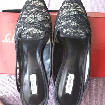 CHEMBUR 첸바 레이스 뮬 샌들 블랙 36(23cm)