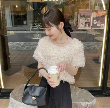 hinari 페더 얀 반팔 풀오버 아이보리
