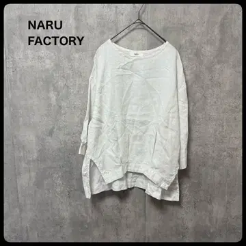 # NARU FACTORY 티셔츠 블라우스 화이트 린넨 100%