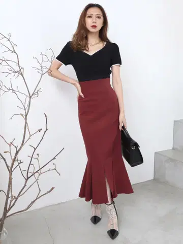 ROYAL PARTY 껌 스트레치 머메이드 스커트 23s 미사용 새상품