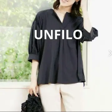 UNFILO 안피로 턱 슬리브 블라우스 블랙 온워드 M