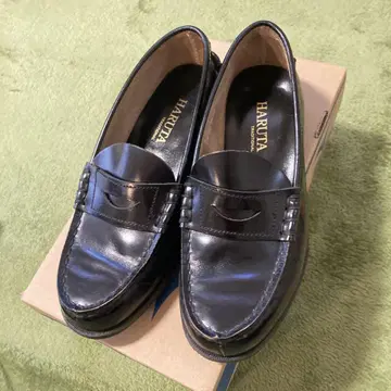 하루타 여성용 로퍼 천연 가죽 23cm 일본제 3E 3048 블랙