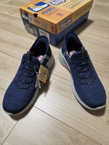 스케쳐스 슬립온 스니커즈 27.5cm 네이비