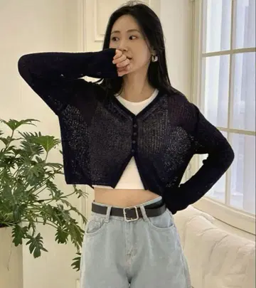 시스루 컬러 크롭 가디건/by muni:r