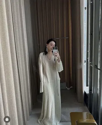 아메리 빈티지 레이디 크로셰 니트 드레스