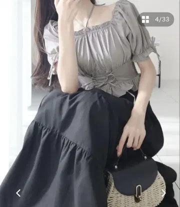 MILY BILET 그레이 플레어 스커트 M1139068