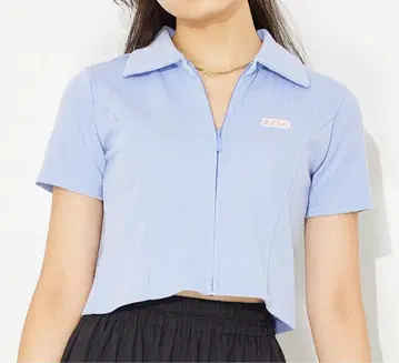 X-girl FULL ZIP S/S TOP/지퍼업 상의 미사용 새상품