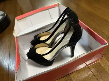 ESPERANZA 블랙 오픈토 하이힐 23.5cm