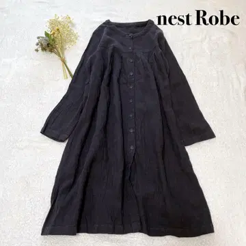네스트로브 nest Robe 린넨 인디고 셔츠 원피스 네이비