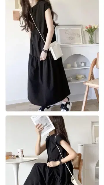 클래식 엘프 원피스 블랙