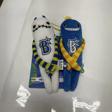 베이스타즈 모케케 캐릭터 봉제 인형 화이트 블루 2개 세트
