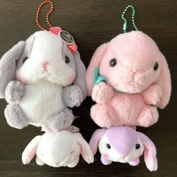 토끼 봉제 인형 4종 세트 포테우사롭피 마스코트