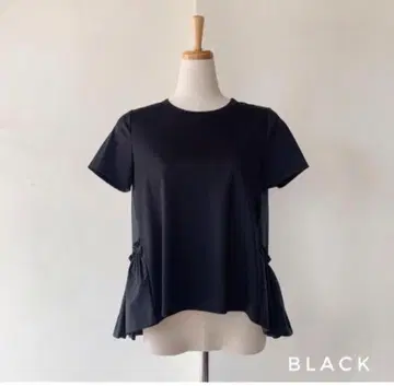 시소라스 백 개더 컷 티셔츠 블랙 새상품급