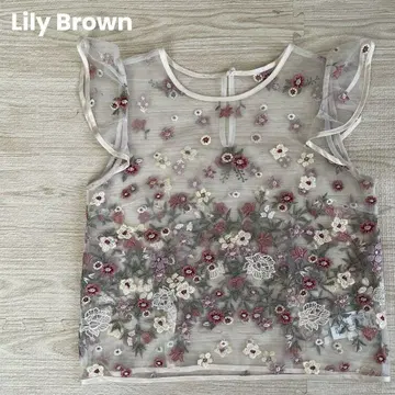 [새상품급] Lily Brown 릴리 브라운 상의 자수 튤 꽃무늬