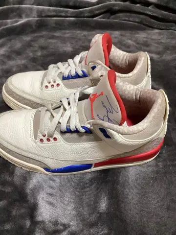 Air Jordan 3 사인 포함 화이트/레드/블루