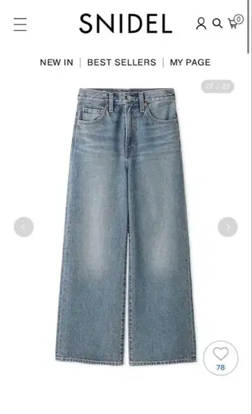 스나이델 Levi's 콜라보 데님 27인치 (사이즈 23)