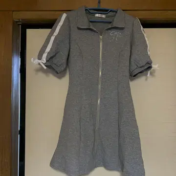 evelyn 에블린 그레이 지퍼 미니 원피스
