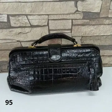 블랙 크로커다일 스타일 가죽 핸드백