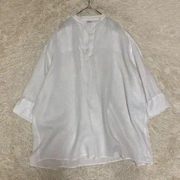 미라 오웬 소프트 린넨 스키퍼 셔츠 루즈핏 빅 화이트