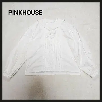 PINKHOUSE 블라우스 피코 프릴 핀턱 세일러 카라 리본