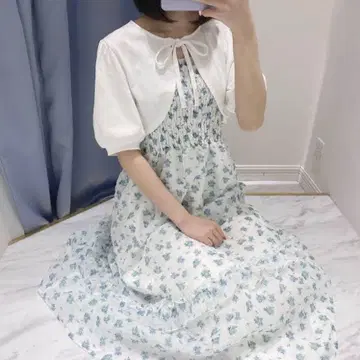 evelyn 꽃무늬 쉬폰 볼레로 op