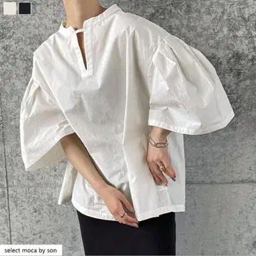 select moca 턱 슬리브 스모크 셔츠