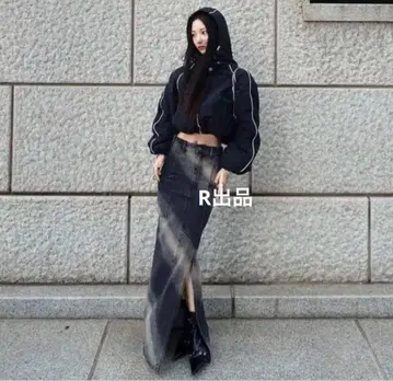 Melt the lady 데님 17 롱 타이트 스커트 슬릿
