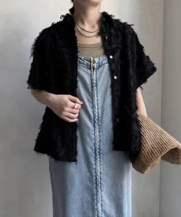 두두 DouDou 자카드 셔츠 셔츠 상의