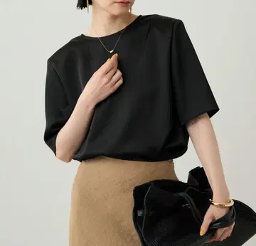 라운지 드레스 Loungedress 블라우스 파워 숄 새틴 블라우스