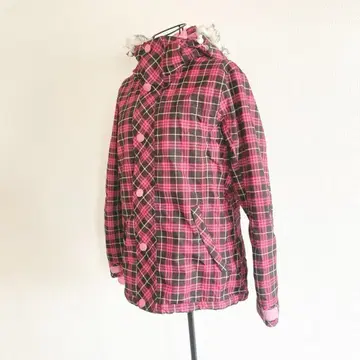 마인 앤 유어스 스키 스노우보드 의류 핑크 체크 무늬 충전솜 귀여운