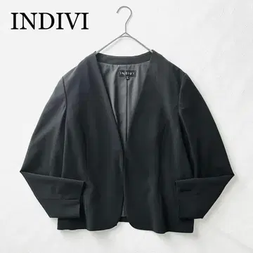 1837A 새상품급 인디비 노카라 자켓 블랙 XL 스트레치