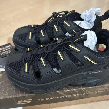 주말 한정 Skechers G'lux Trekker 블랙 스포츠 샌들