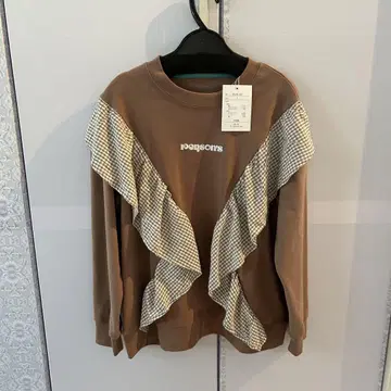 ! 새상품! 퍼슨스 깅엄 프릴 상의!