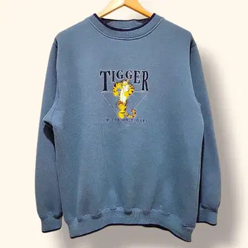 레어 USA제 90년대 디즈니 TIGGER 맨투맨 자수 그린