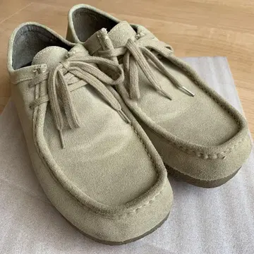 지유 리얼 가죽 모카신 신발 베이지 26cm