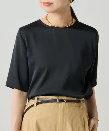 라운지 드레스 Loungedress 블라우스 새틴 T 블라우스