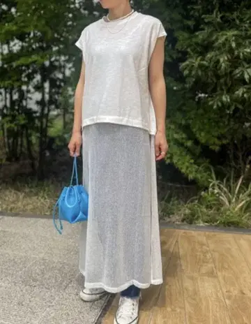메쉬 절개 원피스