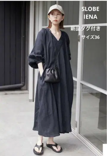 SLOBE IENA 볼륨 쓰리 린넨 원피스 36 택 포함 새상품