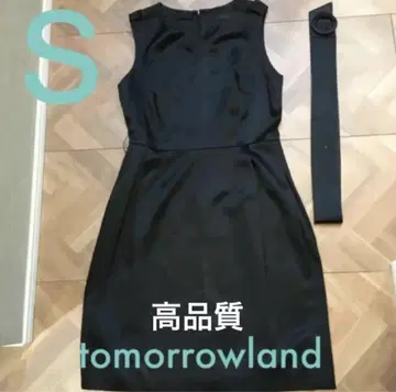 새상품급 tomorrowland 블랙 원피스 S 벨트 광택 고품질
