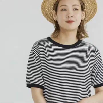 STAR&STRIPE / 보더 티셔츠 블랙 F 북유럽, 생활용품점 새상품